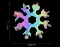 【COOL】 bjuegj ประแจพวงกุญแจพวงกุญแจเครื่องมือเกล็ดหิมะแบบ18อิน1กระเป๋าเครื่องมือประแจหกเหลี่ยมประแจ Schneeflocke กลางแจ้ง