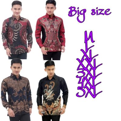 ▽◄ เสื้อเชิ้ตแขนยาว ผ้าบาติก จัมโบ้ ไซซ์ M L XL XXL 3XL 4XL5XL สําหรับผู้ชาย