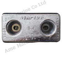 Martry bolt -on plate anodes 200x100x30mm. zn JDB4GBZ ซิงค์ท้องเรือ ทรานซั่ม หรือทริมแทบ ป้องกันการกัดกร่อน