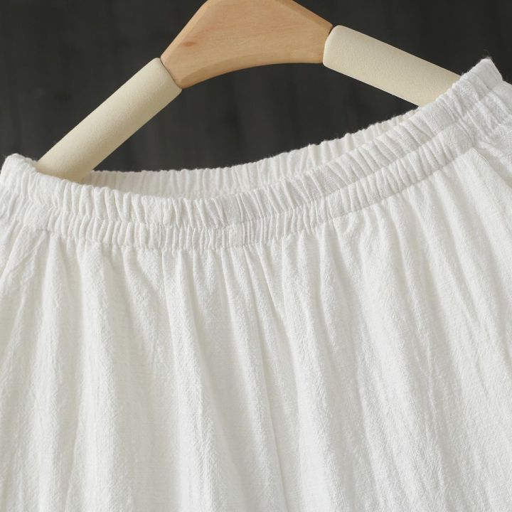 ชุดเดรส301t2068ทรงหลวมสำหรับผู้หญิงกางเกง-hanfu-ชุดเดรสกางเกงขาม้าฤดูร้อนกางเกงสีขาว301t2068ลำลอง