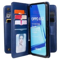 สำหรับ OPPO A72 A73 5G / A15 A15S A32 A53S A33 2020 A53 2020 A52 A72 A92 A8 A31 A1K C2 A5 2020 A9 2020 A7 A5S AX5S AX7 A12 A5 A3S F17 Pro A93 F17 A73 2020แข็งแรงแม่เหล็กเคสโทรศัพท์ที่มีช่องเสียบบัตรกระเป๋าเงินแบบกลับด้านได้หนังฝาครอบป้องกัน