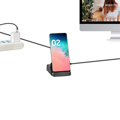 8 In 1 USB C HUB Docking Station ขาตั้งศัพท์ Dex Pad Station USB C To HDMI-Compatible Dock Power Charger Kit For