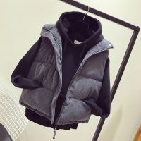 Woman Jacket Vest Womens Cotton-Padded Vest Autumn Winter Corduroy Short Style Coat Chaleco Mujer