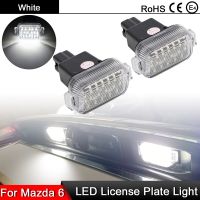 โคมไฟแผ่นตัวเลขไฟป้ายทะเบียน LED สีขาว1คู่สำหรับ Mazda A/t (Aka Mazda 6) 2014-2020สำหรับ Mazda 3 Hatchback 2014-2018