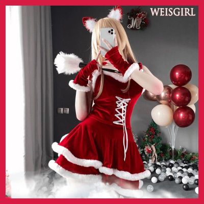 ✶ Christmas Costume Female Suit Sexy Red Dress Bunny Girl cosplay Maid Womens Clothing Boss Two-Dimensional cos