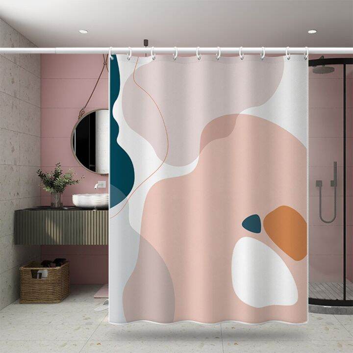 Nordic Wind Abstract Art Shower Curtain Waterproof Polyester Fabric