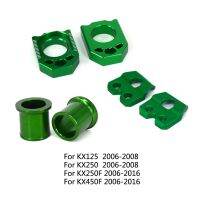 Motorcycle Axle Block 4pcs Wheel Hub Spacer And Brake Line Clamp For KAWASAKI KX125 250 2006-2008 KX250F 2006-2016 KX450F 06-16