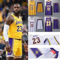 เสื้อกีฬาบาสเก็ตบอล แขนสั้น ลายทีม NBA LeBron James Jersey Lakers No.23 สําหรับผู้ชาย และผู้หญิง ไซซ์ L-5XL 2 ชิ้น ต่อชุด