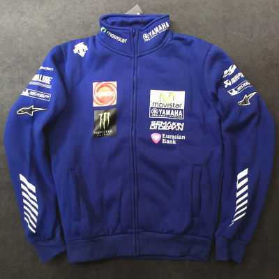 ใหม่ MotoGP รถจักรยานยนต์ Rossi เสื้อกันหนาวหมวกขี่มอเตอร์ครอสชุดแข่งรถฮูดดี้สีน้ำเงินแจ็คเก็ตเสื้อแจ็คเก็ตรูดซิปลำลอง