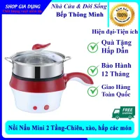 [MIỄN SHIP] Nồi Lẩu, Ca Nấu Mì 2 Tầng Mini Tặng Kèm Vỉ Hấp Đa Năng, Chiên, Hấp, Lẩu, Rán Siêu Tiện Dụng