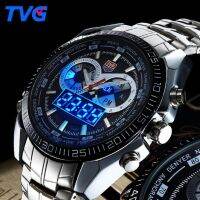 「Dark blue watch」 TVG โตชิบาแสดงนาฬิกาข้อมือ AnalogQuartz ผู้ชาย AviatorClock