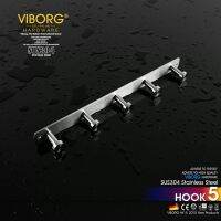 {HAOY Department Store} VIBORG Deluxe Solid 304สแตนเลสห้องน้ำผ้าเช็ดตัวผู้ถือผ้าเช็ดตัวผ้าเช็ดตัว Hook Robe Hook Hanger หมวกตะขอเสื้อ (5ตะขอ)