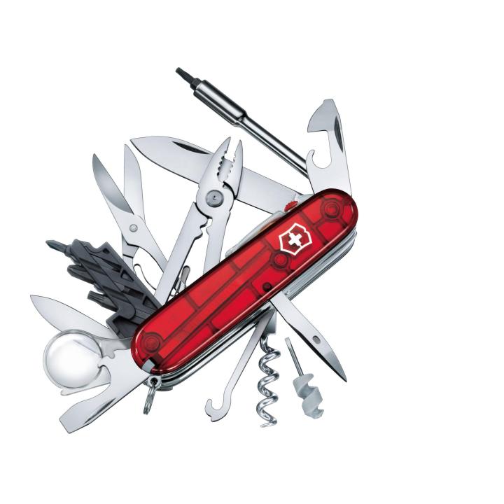 Victorinox มีดพับ Swiss Army Knives (M) - Cyber Tool Lite, Red Translucent (1.7925.T)