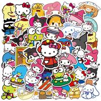 50pcs สติกเกอร์ SANRIO Kuromi Heltty น่ารัก Cinnamoroll decals DIY ศัพท์กระเป๋าเดินทางสเก็ตบอร์ดกีตาร์สติกเกอร์กันน้ำของเล่นเด็ก