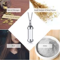 JUNE Gift Wishing Bottle Pendant DIY Jewellery Perfume Jars Glass Vial Necklace Keepsake Steel Chain Openable Screw Cap For Ash Sand Charm