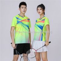 ☼✒ Badminton uniform sports mens and womens short-sleeved summer breathable quick-drying table tennis match suit