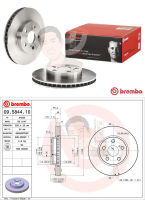 09 5844 10 จานเบรค ล้อ F (ยี่ห้อ BREMBO) รุ่น Std TOYOTA Corona Exior 1.6 2.0 ST191 ปี 1992-1997