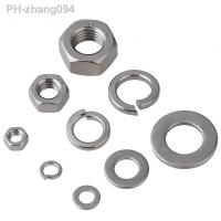 304 stainless steel nut hexagon nut flat washer spring washer M1.6M2M2.5M3M4M5M6M8M10-M30