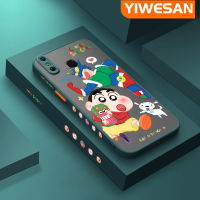 YIWESAN เคสสำหรับ Infinix Smart 4,4C X653ลายการ์ตูนสีเทียนหน้าแข้งขอบสี่เหลี่ยมเนื้อบางมีน้ำค้างแข็งโปร่งใสแข็งกันกระแทกรูปแบบปลอกซิลิโคนเคสนิ่มป้องกันคลุมทั้งหมด