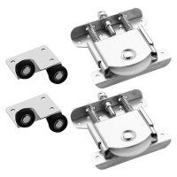 ◙ Metal Door Sliding Wheels Barn Door Wheels Patio Roller 8.4x7.8cm Glass Pulleys Silver Steel Cabinet Track Wardrobe