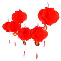 6pcs 2020 New Year Paper Lantern Chinese Festival Red Lantern Pendant Christmas Decorations For Home Ornaments Lanterns