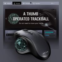 ZZOOI SeenDa Rechargeable Trackball Mouse Bluetooth+2.4G Dual Mode Wireless Mouse for PC Mac Computer Laptop Tablet Gamer Mause