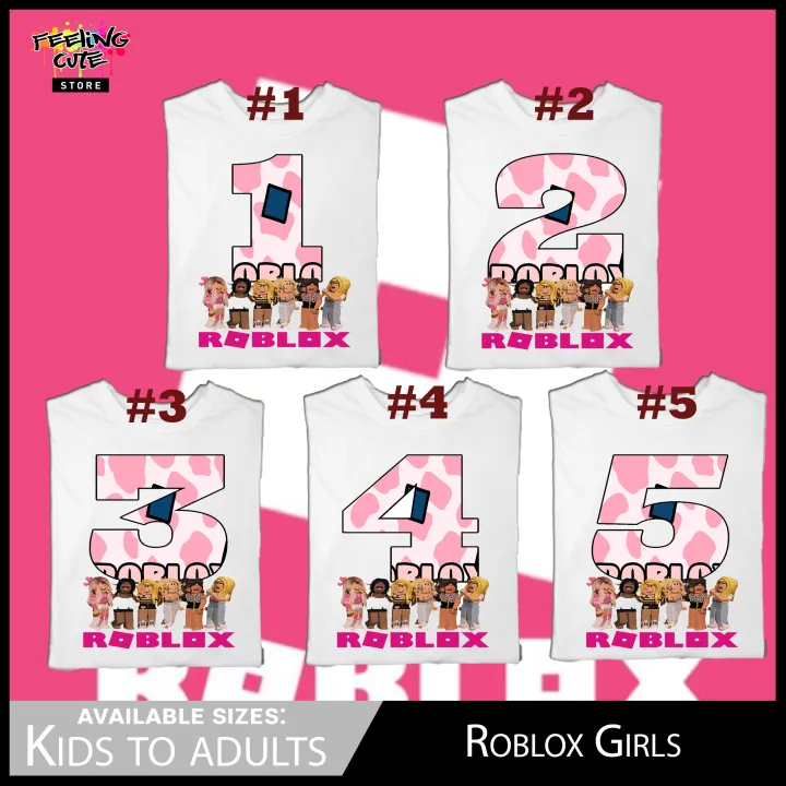 Roblox Number 1 2 3 4 5 6 7 8 9 10 Girls New Design Kids to Adults ...