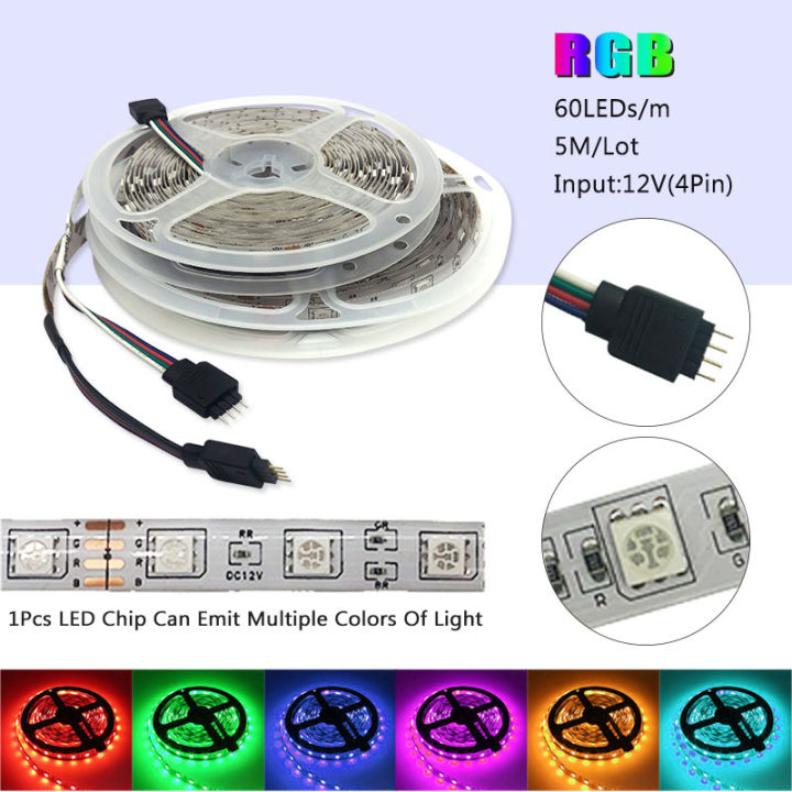 แถบไฟ-led-5050-dc12v-60-led-เมตรไฟ-led-แบบยืดหยุ่น-rgb-rgbw-5050แถบไฟ-led-300leds-5เมตร-ล็อต