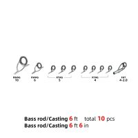 NooNRoo Kit for BASS 6 or 66 Casting Fishing Rod Guide Set Kit Stainless Steel Guide DIY Fishing Rod Accessory