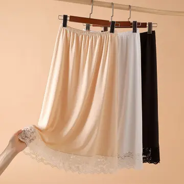 Women Cotton Ruffles Petticoat Skirt Underskirt Half Slip Midi Bastic A-line