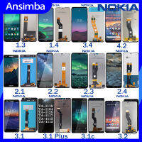 Ansimba หน้าจอจอ LCD แบบดั้งเดิมสำหรับ Nokia 1.3 1.4 2.1 2.2 2.3 2.4 3.1 3.1c 3.1บวก3.2 3.4 4.2จอแอลซีดีหน้าจอสัมผัสประกอบสำหรับ Nokia 1 ~ 4ชุดพร้อมเครื่องมือซ่อมและกาวฟรี