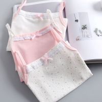 Baby Girls Camisole Singlet Underwear Tank Lace Undershirts Cotton Tank Bow Tops 2-10 Years Old