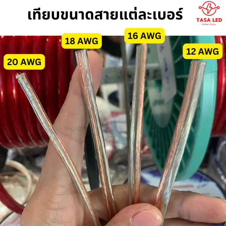 สายลำโพง-ทองแดงแท้-แบ่งขาย-5-เมตร-ขนาด-18-awg-ยี่ห้อ-red-lion-สายลำโพงเครื่องเสียง-สายลำโพงรถยนต์-ลำโพงบ้าน-มีเก็บปลายทาง