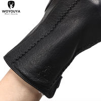 New winter sheepskin gloves, black genuine Leather womens gloves, brand Thick warm womens leather gloves-2269