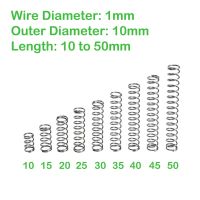 【✱2023 HOT✱】 gongfaz เส้นผ่านศูนย์กลางของเส้นลวด1Mm Od 10สเตนเลสสตีลความยาวสปริงอัดขนาดเล็ก10มม. 15มม. 20มม. 25มม. 30มม. 35มม. 40มม. 45มม. 50มม.