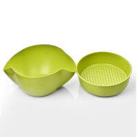 Nordic Drain Fruit Washing Basket Stand Plastic Fruit Washing Basket Strainer Double Layer Koszyk Na Owoce Kitchen Tools DF50FVC