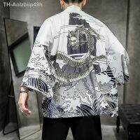 Aolzbiip49h Fashion Mens Kimono Cardigan Oversize Shirts Pattern Printed Shirt Yukata Top Anime Costume Men Clothing 2022