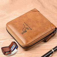 2021 Fashion Mens Coin Purse Wallet RFID Blocking Genuine Leather Wallet Zipper Business Card Holder ID Money Bag Wallet Male