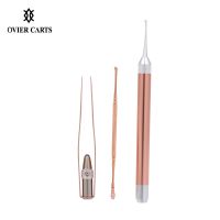 3Pcs/Set Ear Wax Removal LED Flashlight Stainless Steel Earpick Ear Wax Cleaner Tweezers Ear Cleaning Tool Set For Baby Adults