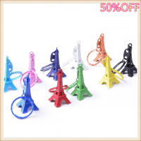 50pcslot Paris Eiffel Tower Keychain Mini Eiffel Tower candy color Keyring store advertising promotion service equipment