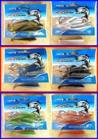 thaifishing ปลายาง ผสมกลิ่นหัวเชื้อ ทรงSlim ขนาด8ซม. นุ่ม พริ้ว ตก ช่อน กระพง 1ซองมี 6ตัว