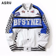 ASRV Checkerboard Panel Jacket vintage motorcycle jacket loose baseball