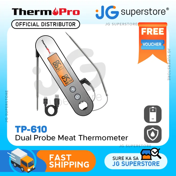 ThermoPro TP-19 TP19 Waterproof Digital Meat Thermometer for Grilling with  Ambidextrous Backlit & Thermocouple Instant Read Thermometer Kitchen  Cooking Food Thermometer JG Superstore