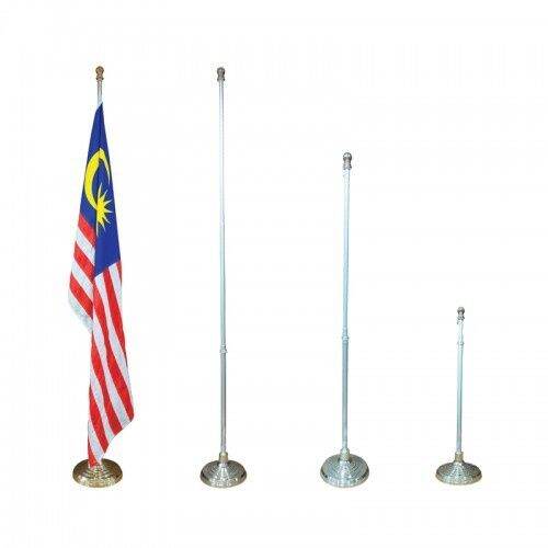*Ready Stock* 210/260cm Indoor Flag Stand Pole With Base Silver/gold