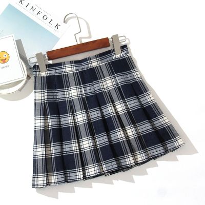 ‘；’ Plaid Women Mini Skirt Summer A-Line Female Pleated Casual High Waist Women Girls Short Streetwear Student Skirts