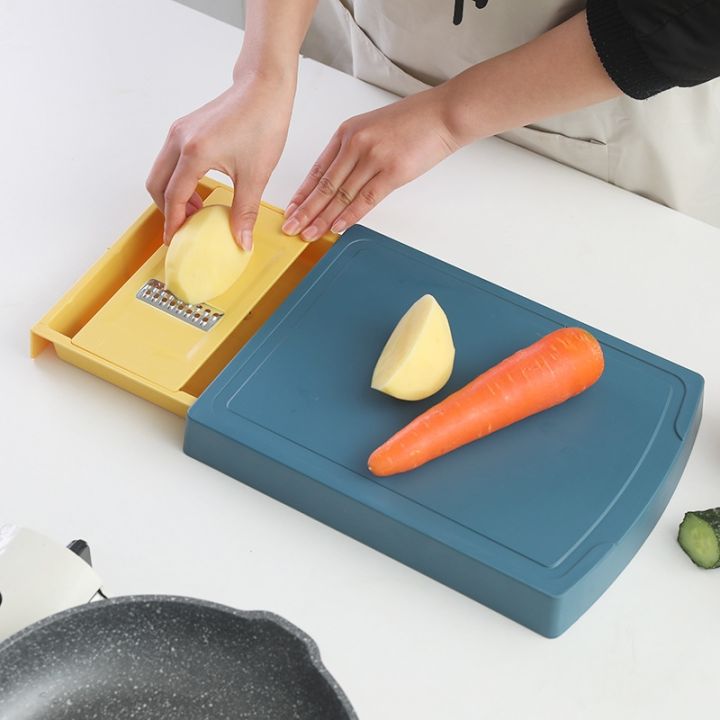 cod-chopping-board-kitchen-plastic-with-drawer-vegetable-artifact-home-grater-preparation-plate-three-in-one