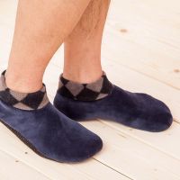 【ย้อน ยุค】 Unisex Soft Plush Socks Thicken Winter Warm Socks Elastic Non Slip High Quality Simple Indoor Floor Socks Slipper Soft Bottom