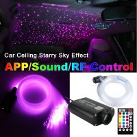 12V Car LED Fiber Optic Light Bluetooth APP Smart Control Music Control Starry Sky Effect Light Kit 3M 295Pcs Mixed Cable