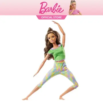 Barbie Made to Move Doll, Curvy, with 22 Flexible Joints Long Straight Red  Hair Wearing Athleisure