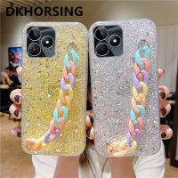 DKHORSING เคส Realme C51 C53 C53NFC แฟชั่นเคสซิลิโคนนิ่มแวววาว Realmec51สร้อยข้อมือสีรุ้งที่สวยงามฝาครอบด้านหลังส่องแสงเป็นประกายวิบวับ Realme C53 NFC